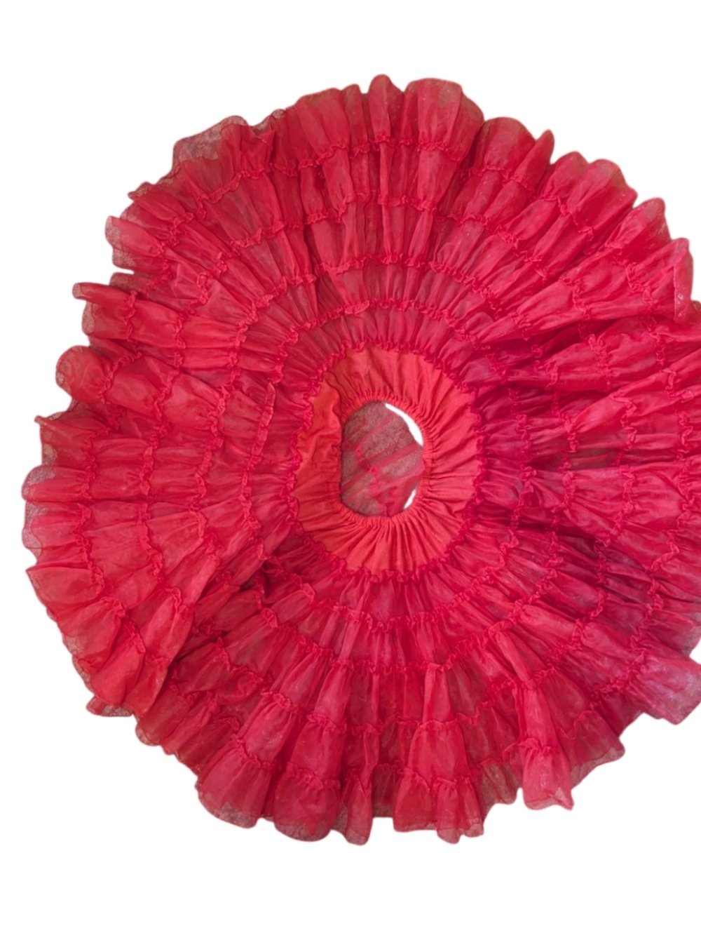 Vtg 50s Fashion Magic Red Crinoline Petticoat Skirt Layered Tulle MCM Sm/Md - Picture 3 of 12